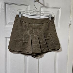 Army green mini skirt skort